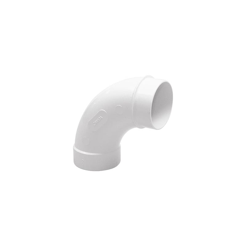 Elbow PVC pipe fitting – 90° – Long-radius – 1 spigot end – Vaculine
