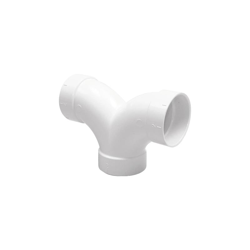 Wye (Y) PVC pipe fitting – Vaculine – 90° – Medium-radius